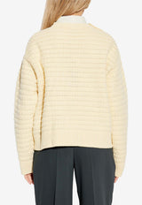GANNI Wool-Blend Knit Sweater Cream K2607 2733-054