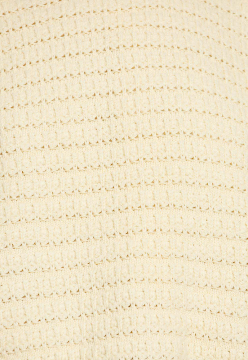 GANNI Wool-Blend Knit Sweater Cream K2607 2733-054