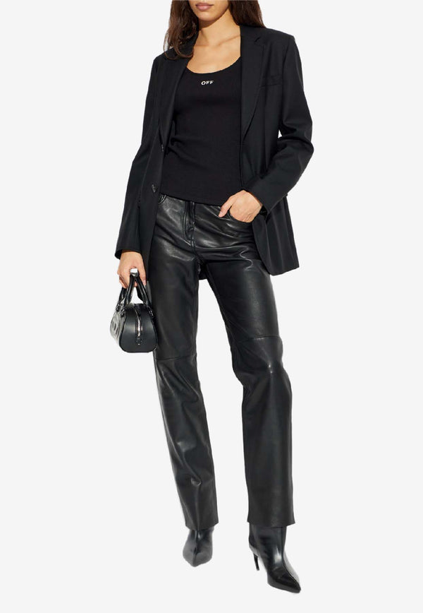 Off-White OFF Stamp Ribbed Tank Top Black OWAD072C99 JER002-1001