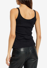 Off-White OFF Stamp Ribbed Tank Top Black OWAD072C99 JER002-1001