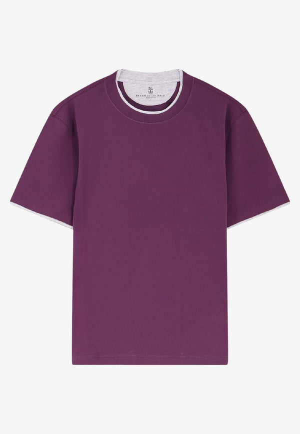 Brunello Cucinelli Basic Crewneck T-shirt Purple M0B137427CTF75_Radicchio_38415052