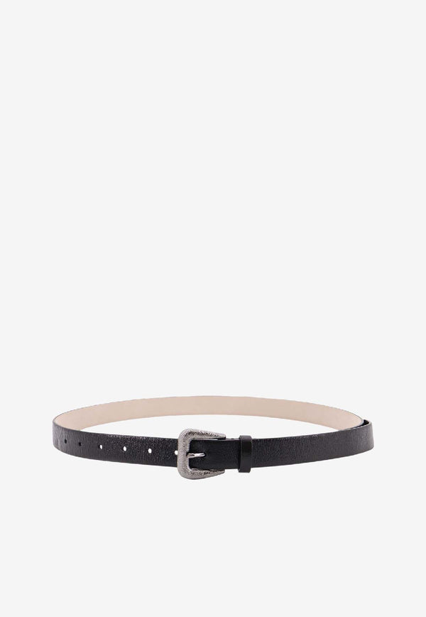 Brunello Cucinelli Buckled Leather Belt Black M0TROC266C101_Black_38336587