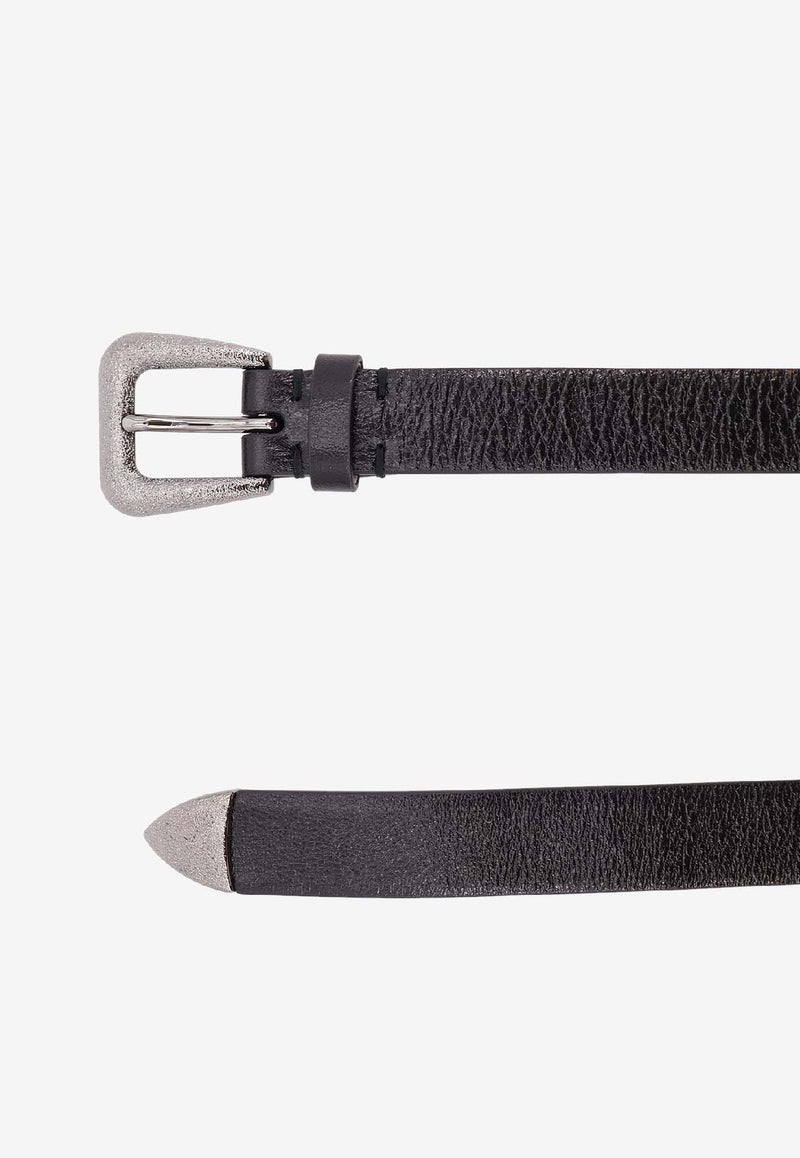 Brunello Cucinelli Buckled Leather Belt Black M0TROC266C101_Black_38336587