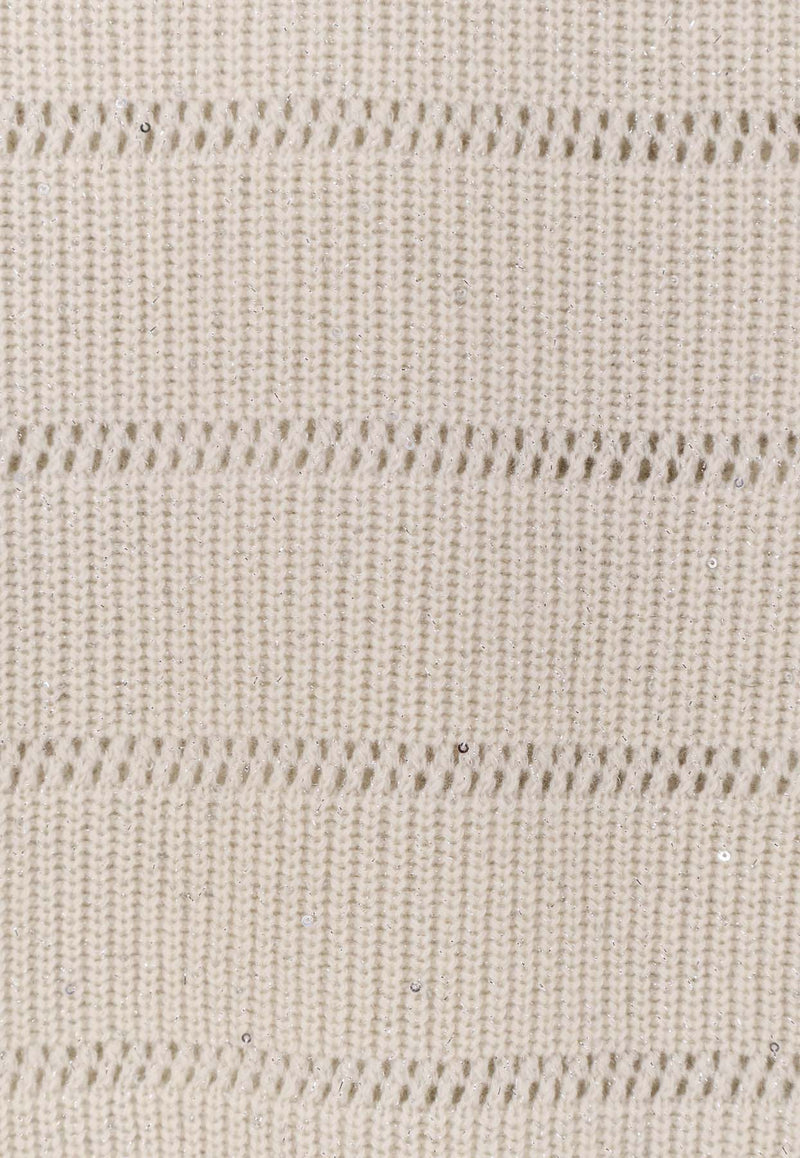 Brunello Cucinelli Striped Cashmere-Blend Sweater Beige MBM738200C509_BURRO_38415186