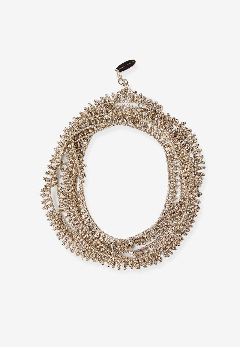 Brunello Cucinelli Microbeaded Choker Necklace Champagne MBOW9LA93PC2231_Brown_38331055