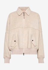 Brunello Cucinelli Cashmere-Blend Zip-Up Jacket Beige  MG5217749C001_Beige freddo_38415181