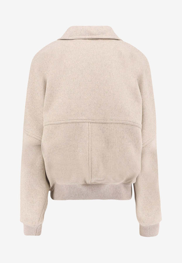 Brunello Cucinelli Cashmere-Blend Zip-Up Jacket Beige  MG5217749C001_Beige freddo_38415181