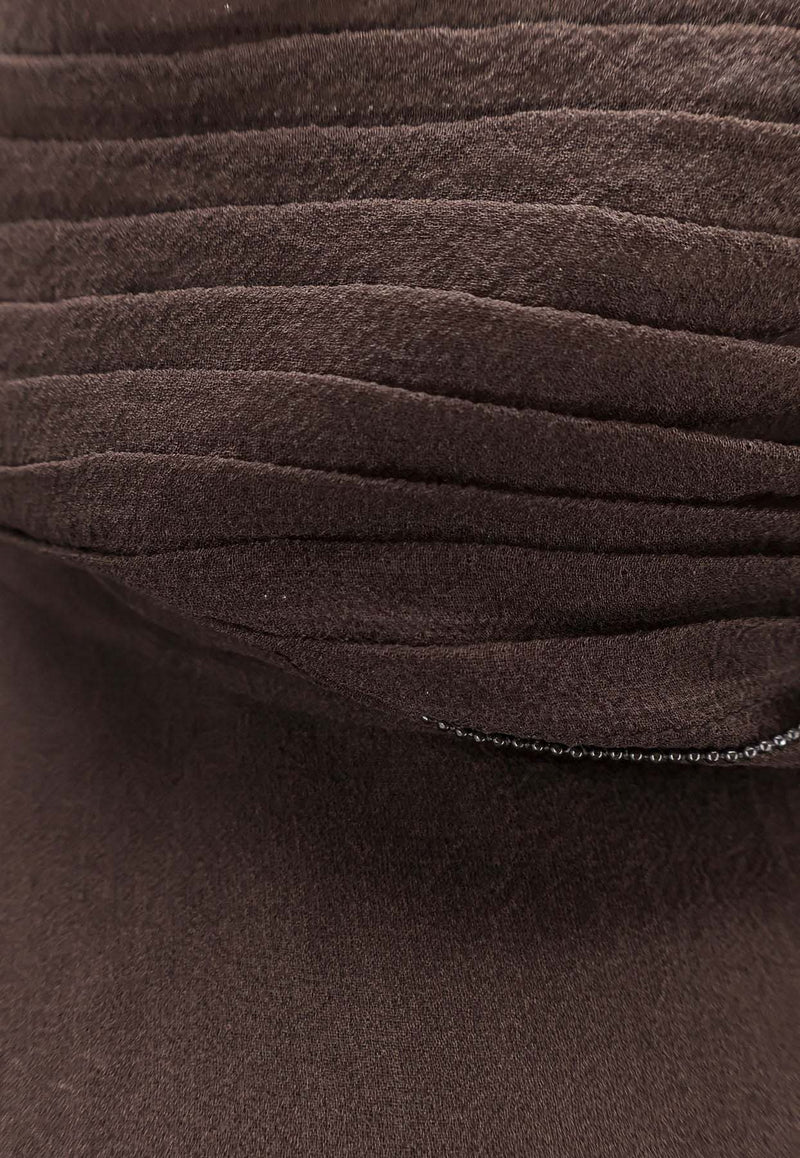 Brunello Cucinelli Silk Tied Blouse Brown MF940ED804C4222_Brown_38332502