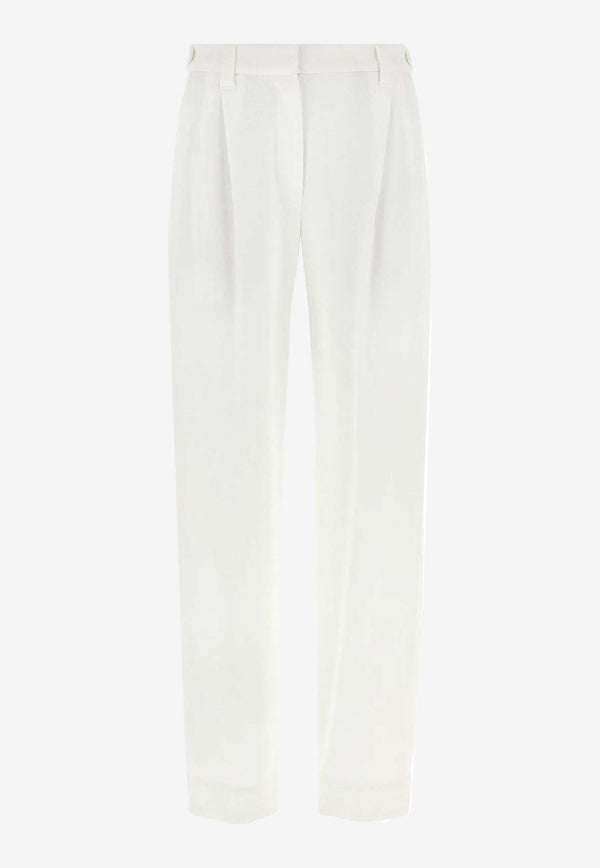 Brunello Cucinelli Logo Straight-Leg Pants White MG927P8764C7220_OFFWHITE_38415166