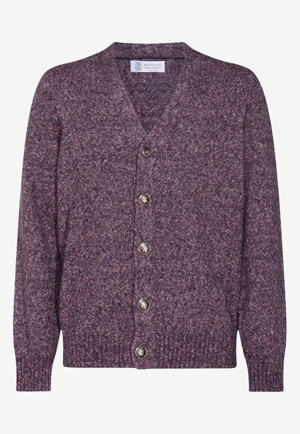 Brunello Cucinelli V-neck Wool-Blend Cardigan Purple MOH709206CPZ88_Radicchio_38415077