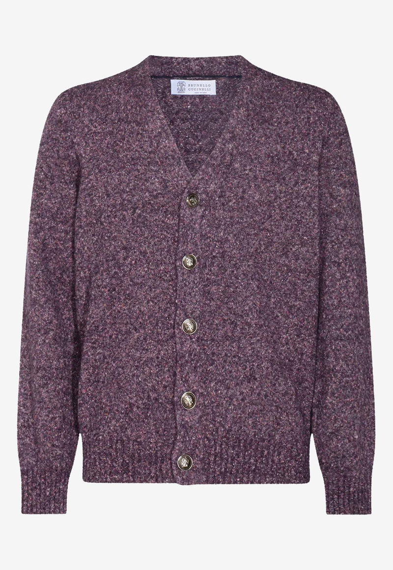 Brunello Cucinelli V-neck Wool-Blend Cardigan Purple MOH709206CPZ88_Radicchio_38415077