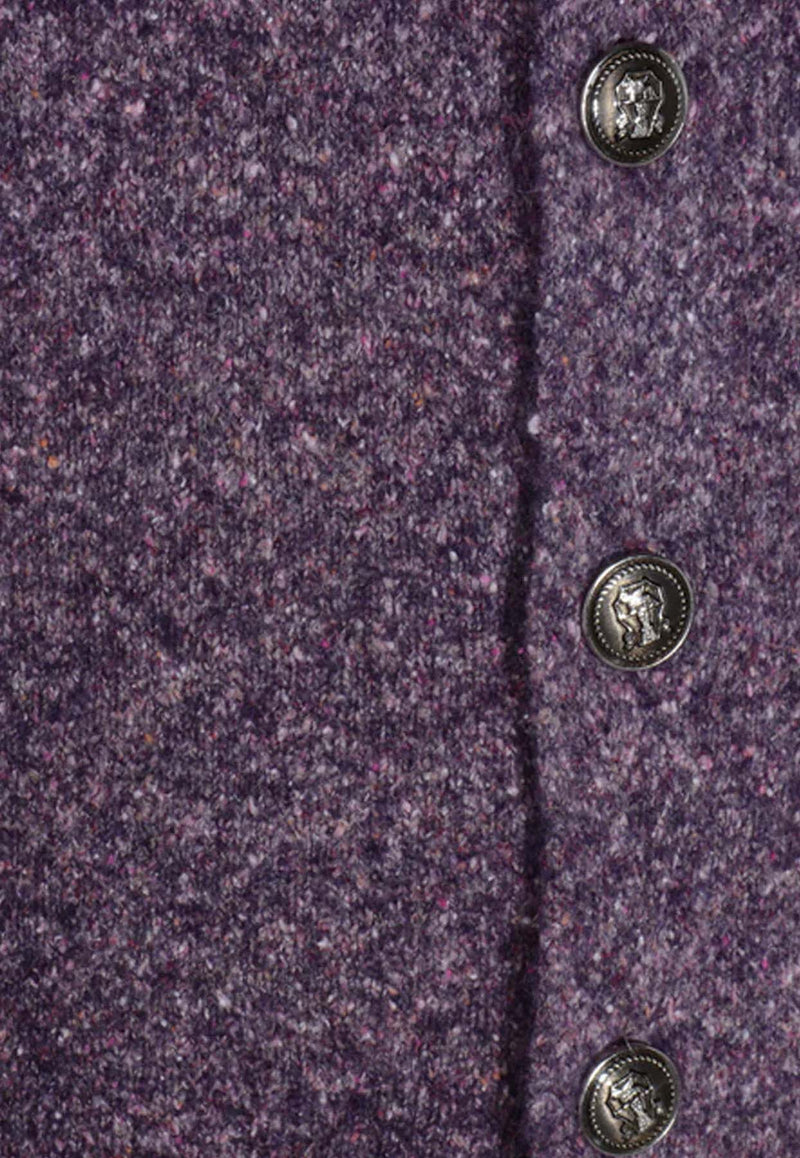 Brunello Cucinelli V-neck Wool-Blend Cardigan Purple MOH709206CPZ88_Radicchio_38415077
