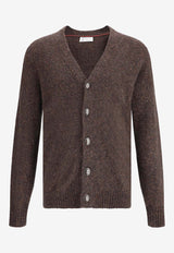 Brunello Cucinelli V-neck Wool-Blend Cardigan Brown MOH709206CAX81_Brown_38415048