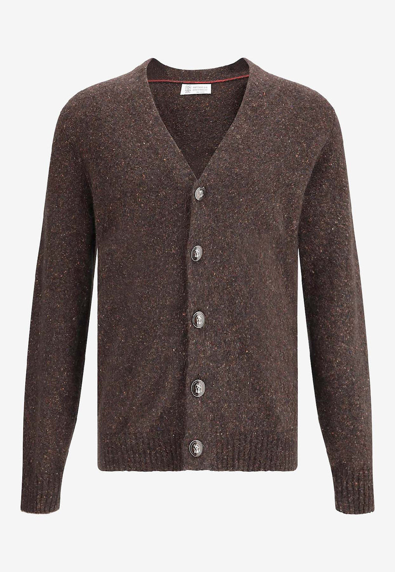 Brunello Cucinelli V-neck Wool-Blend Cardigan Brown MOH709206CAX81_Brown_38415048