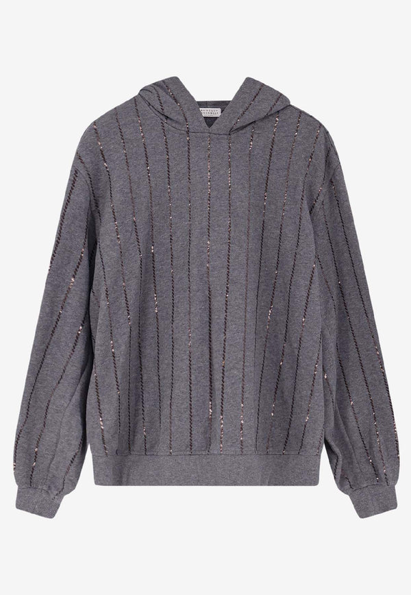 Brunello Cucinelli Striped Hooded Sweater Gray MN05NSO809C8125_Grey_38415049