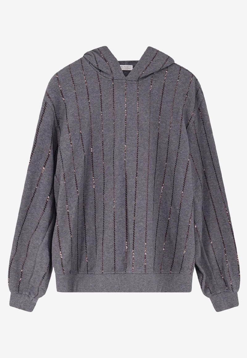 Brunello Cucinelli Striped Hooded Sweater Gray MN05NSO809C8125_Grey_38415049