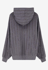 Brunello Cucinelli Striped Hooded Sweater Gray MN05NSO809C8125_Grey_38415049