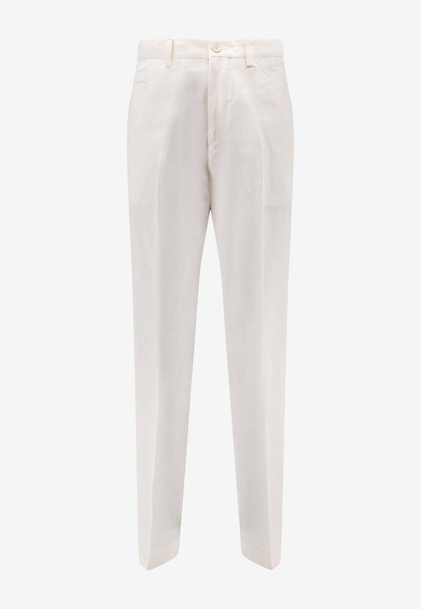 Brunello Cucinelli Logo Straight-Leg Pants White MP665H0660C020_PANAMA_38415061