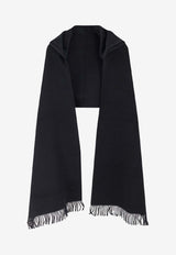 Brunello Cucinelli Fringed Hooded Scarf Black MSCDAGW83C101_Black_38415072
