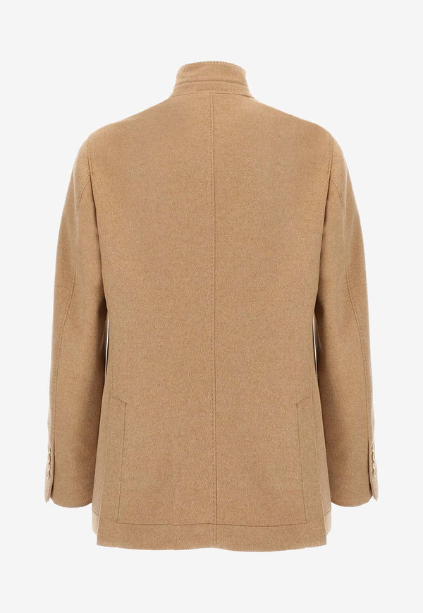 Brunello Cucinelli Cashmere-Blend Buttoned Coat Beige MQ4116265C001_BLUNAVY_38415164