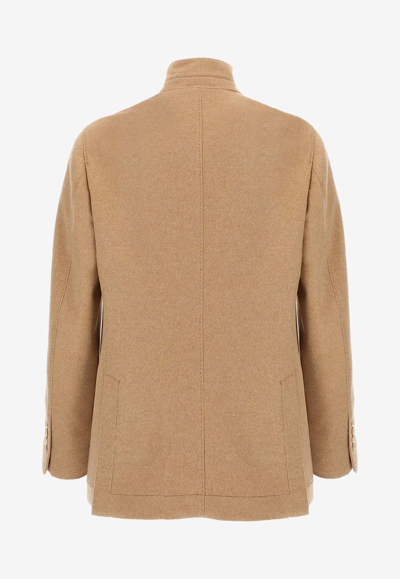 Brunello Cucinelli Cashmere-Blend Buttoned Coat Beige MQ4116265C001_BLUNAVY_38415164