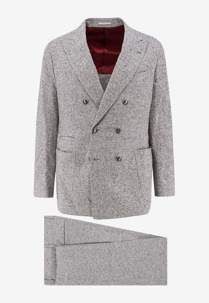 Brunello Cucinelli Double-Breasted Wool Suit Gray MV418LDBH2C251_GRIGIO MEDIO_38415078