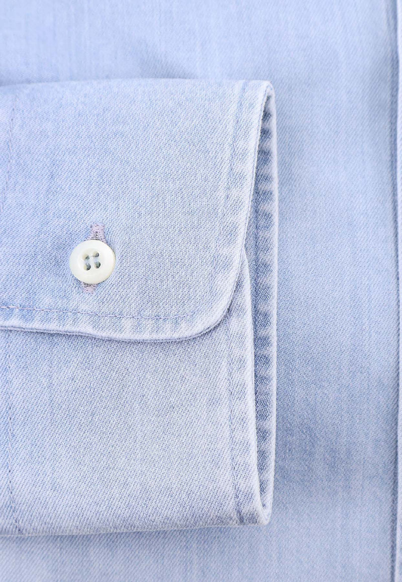 Brunello Cucinelli Buttoned Denim Shirts Light Blue MR6830627C008_Denim_38415056
