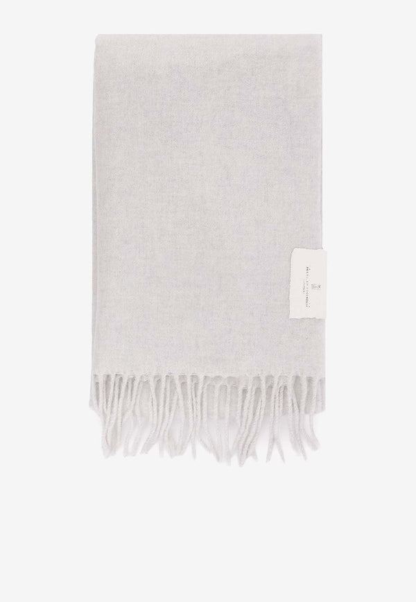 Brunello Cucinelli Logo Label Cashmere Scarf Gray MSCDVSW01C2719_Light Grey_38415080