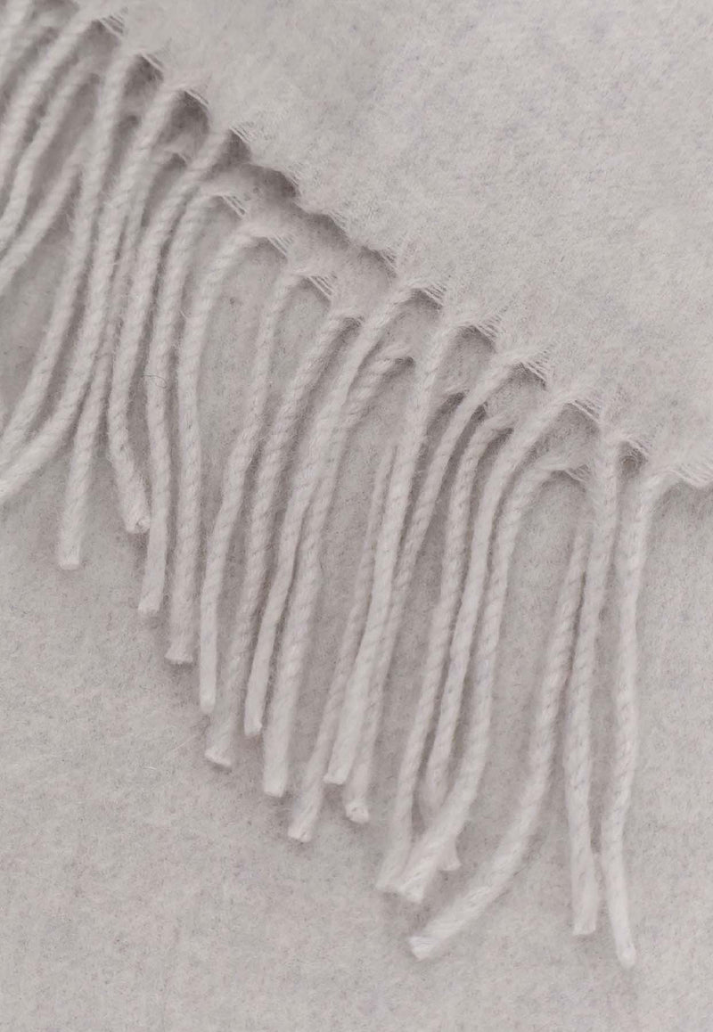 Brunello Cucinelli Logo Label Cashmere Scarf Gray MSCDVSW01C2719_Light Grey_38415080