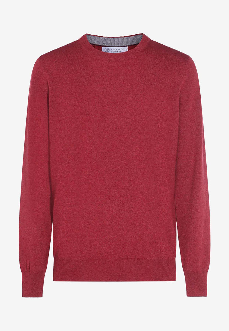Brunello Cucinelli Crewneck Cashmere Sweater Red M2200100CSK75_Porpora_38415165