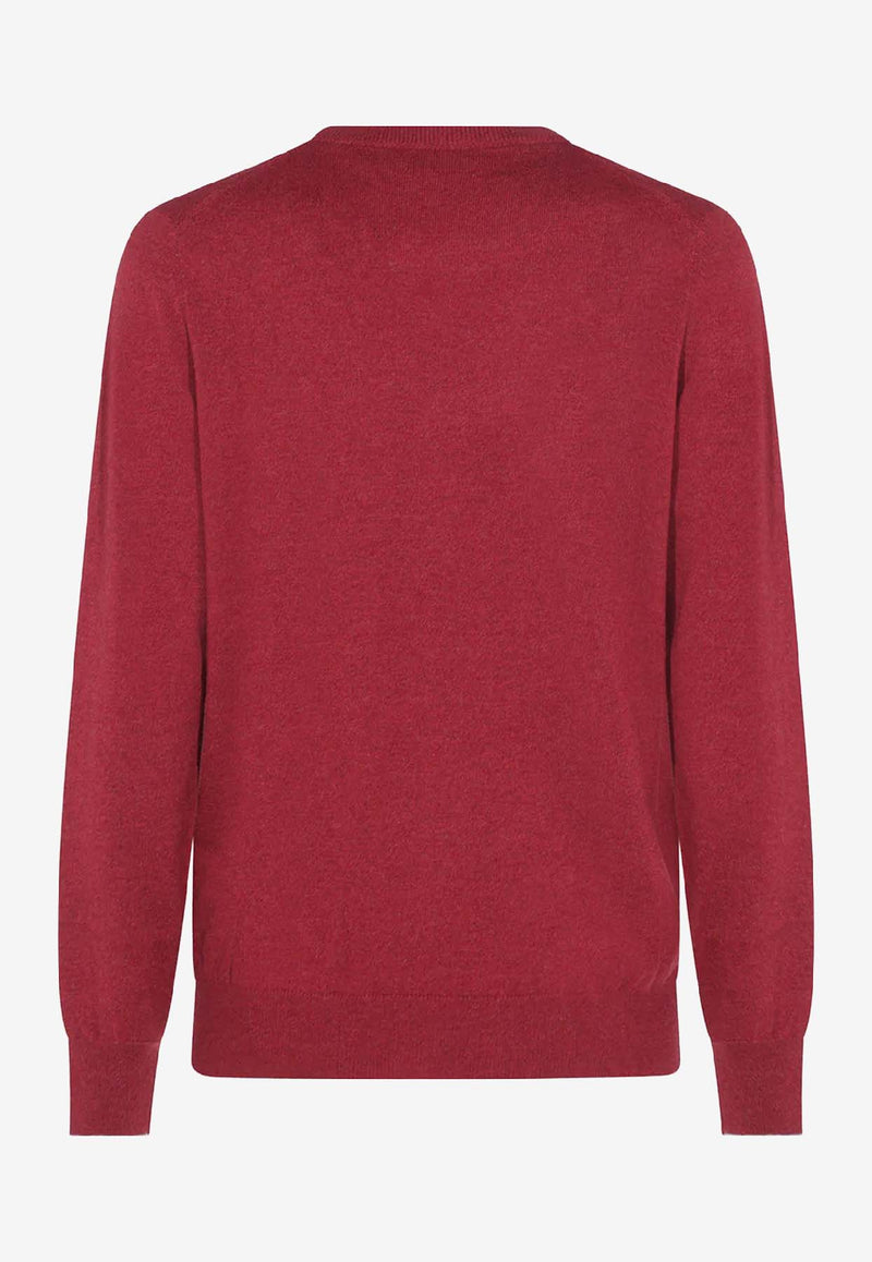 Brunello Cucinelli Crewneck Cashmere Sweater Red M2200100CSK75_Porpora_38415165