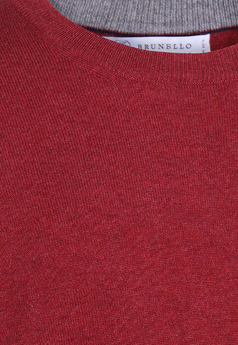 Brunello Cucinelli Crewneck Cashmere Sweater Red M2200100CSK75_Porpora_38415165