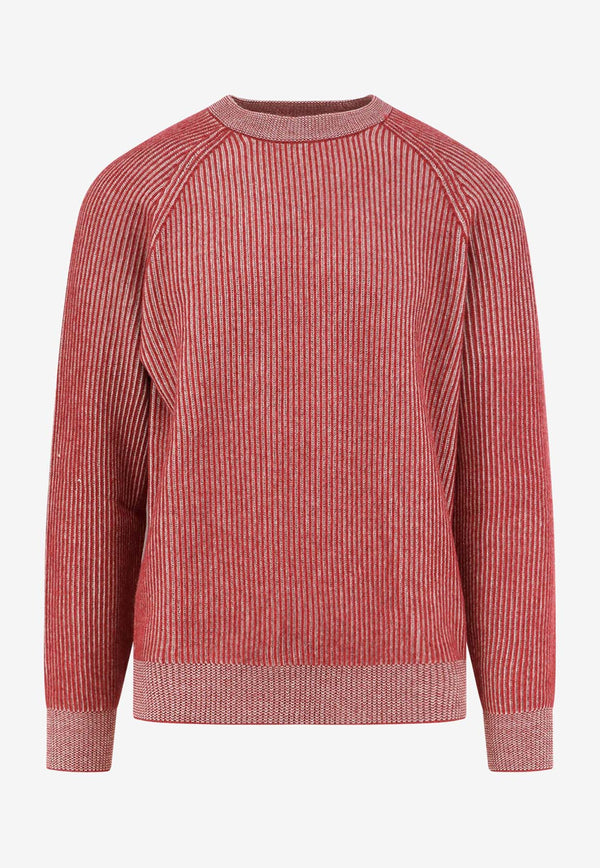 Brunello Cucinelli Ribbed Knit Cashmere Sweater Red M22700500CVI50_Brown_38415170