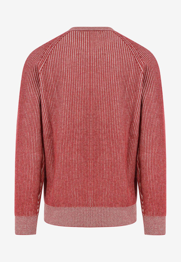 Brunello Cucinelli Ribbed Knit Cashmere Sweater Red M22700500CVI50_Brown_38415170