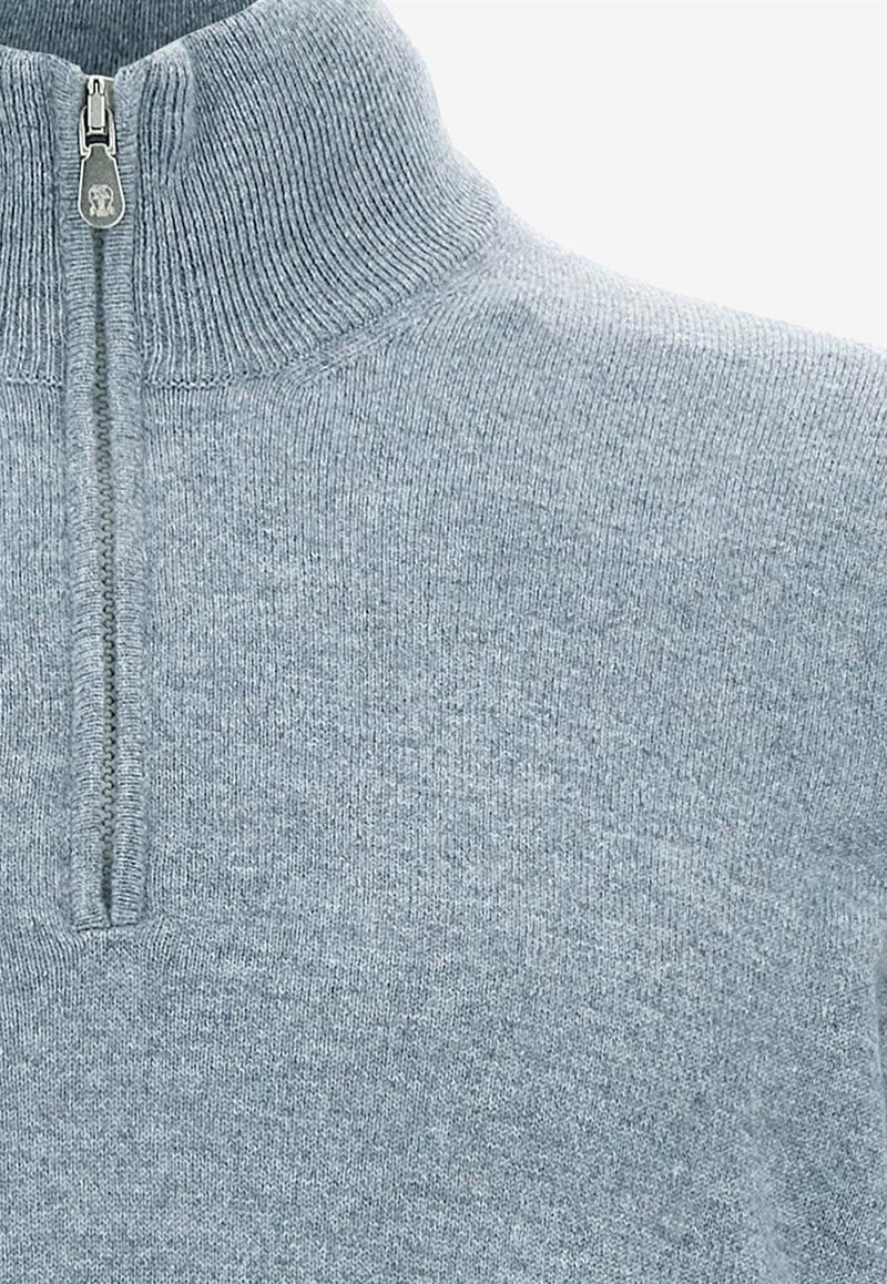 Brunello Cucinelli Cashmere Half-Zip Sweater Light Blue M2200124CFF33_Denim_38332504