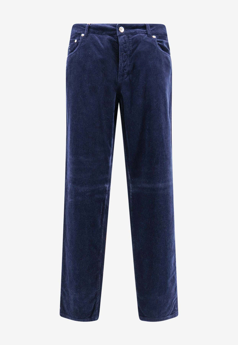Brunello Cucinelli Straight-Leg Corduroy Pants Blue M280UF1010C2517_Blue_30005022