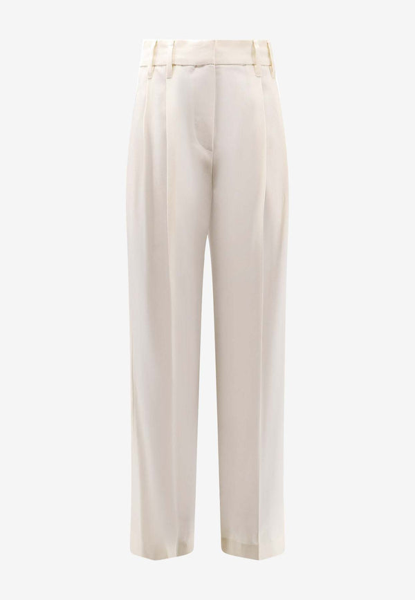 Brunello Cucinelli Straight-Leg Tailored Pants White MA033P9045C4357_PANAMA_38415076