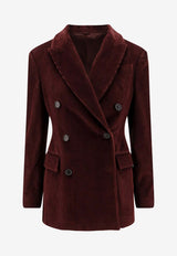 Brunello Cucinelli Double-Breasted Corduroy Blazer Purple MA1807540C4243_Purple_38415184