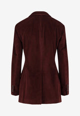 Brunello Cucinelli Double-Breasted Corduroy Blazer Purple MA1807540C4243_Purple_38415184