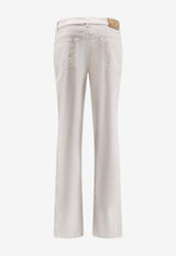 Brunello Cucinelli Logo Straight-Leg Jeans White M289UI1780C6023_Grey_38415162