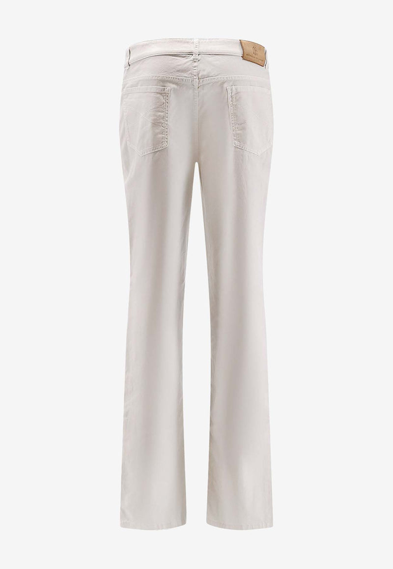 Brunello Cucinelli Logo Straight-Leg Jeans White M289UI1780C6023_Grey_38415162