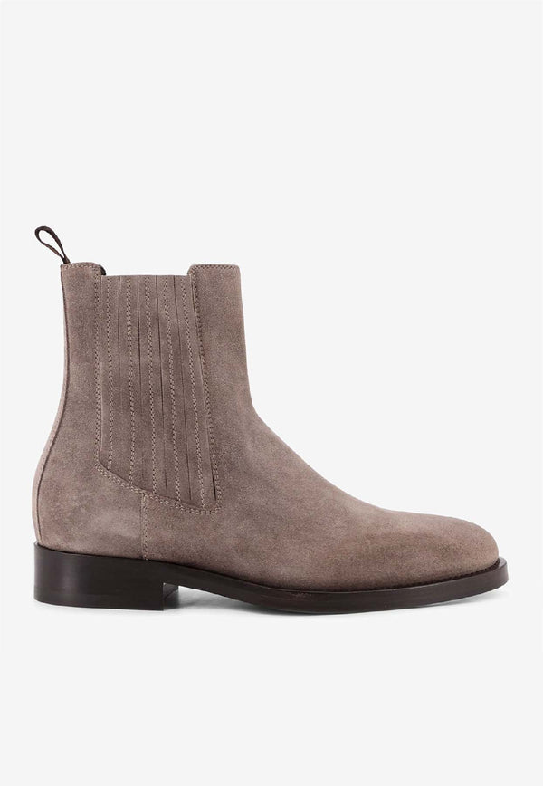 Brunello Cucinelli Suede Chelsea Boots Taupe MZUDERV740C4271_Brown_38415058