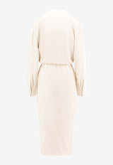 Brunello Cucinelli Double-Breasted V-neck Dress White MA029A5415C7936_Purewhite_38415161