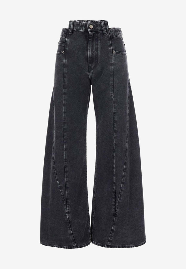 Maison Margiela Numeric Tag Wide-Leg Jeans Black S51LA0133S30496961_Medium Black Stone_29841920