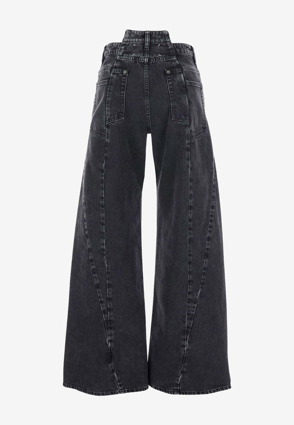 Maison Margiela Numeric Tag Wide-Leg Jeans Black S51LA0133S30496961_Medium Black Stone_29841920