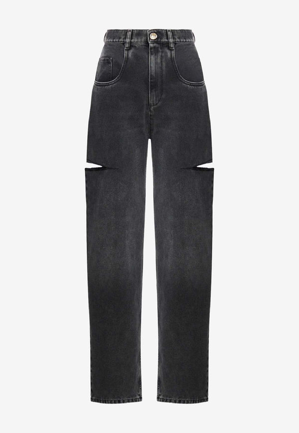 Maison Margiela Cut-Out Straight-Leg Jeans Black S51LA0051S30743965_Black Washed_29845406