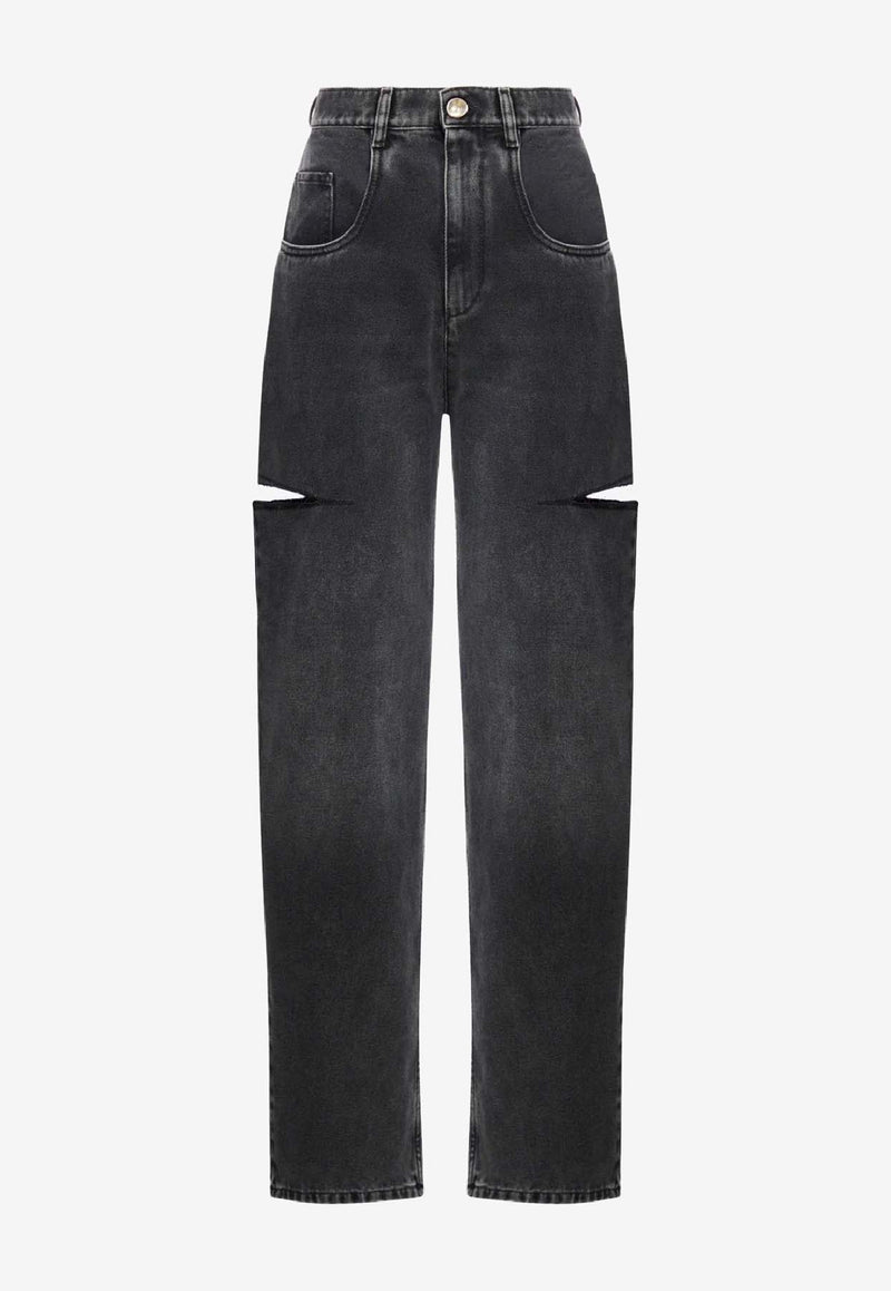 Maison Margiela Cut-Out Straight-Leg Jeans Black S51LA0051S30743965_Black Washed_29845406