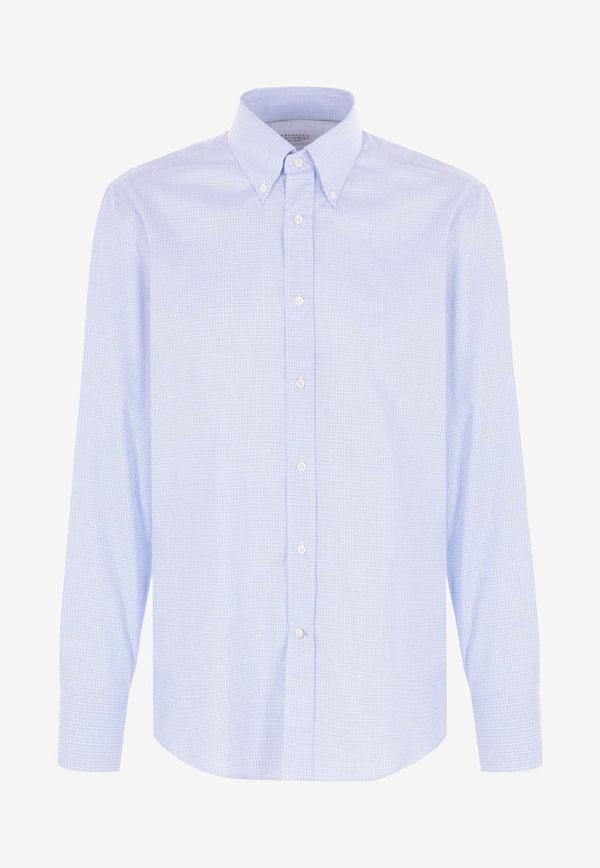 Brunello Cucinelli Long-Sleeved Buttoned Shirt Light Blue MY6461716C013_Clear Blue_38415183