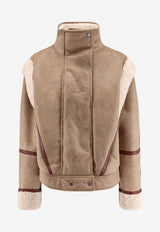 Hugo Boss Cheerlea Shearling Jacket Beige 50548600222_Rust copper_30893764