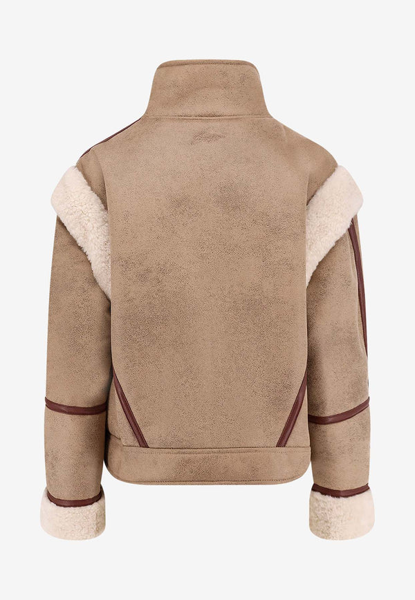 Hugo Boss Cheerlea Shearling Jacket Beige 50548600222_Rust copper_30893764